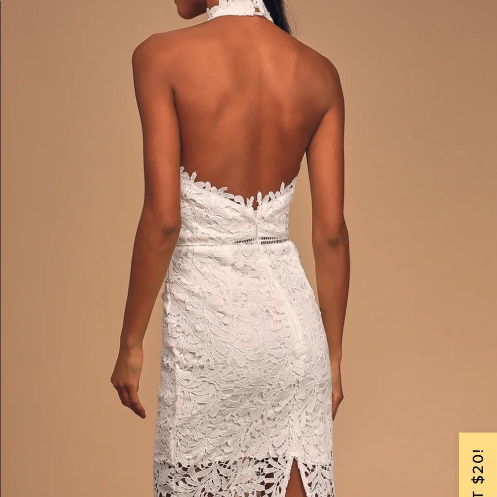 Brand new white lace midi dress